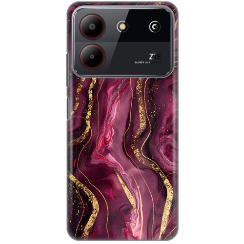  Maska za ZTE Blade A54 Burgundy Silikonska Print Slike