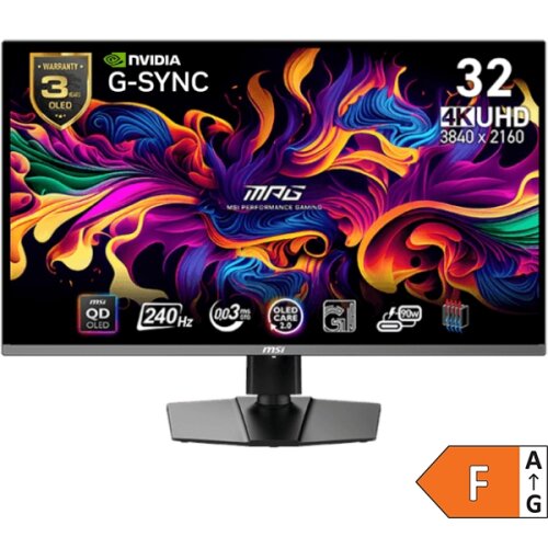 MSI Zaslon MPG 321URX QD-OLED 31.5" / UHD / 240Hz / 0,03ms (GTG) / črn &ndash; nastavljiv po vi&scaron;ini - PD 90W Cene