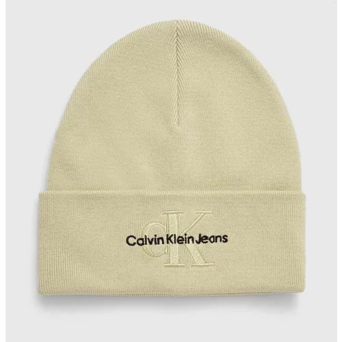 Calvin Klein Jeans Bombažna kapa zelena barva