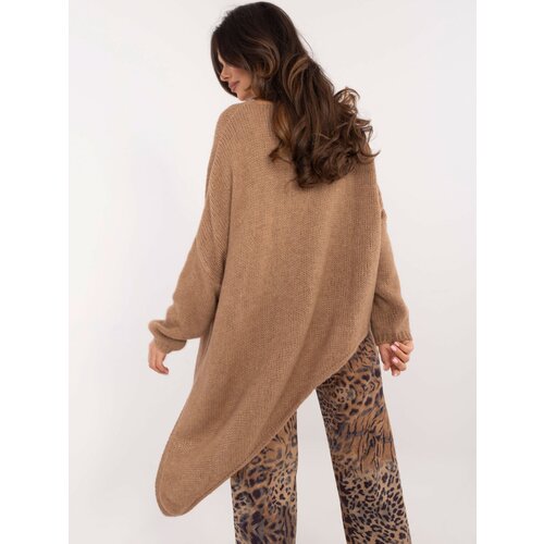 Fashion Hunters Brown asymmetric sweater OCH BELLA Cene