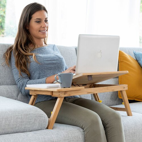  Pomoćni Sklopivi Stol od Bambusa Lapwood InnovaGoods Slike