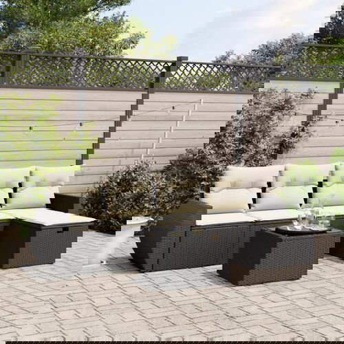 vidaXL 6-dijelni set vrtnih sofa s jastucima crni od poliratana Cijene