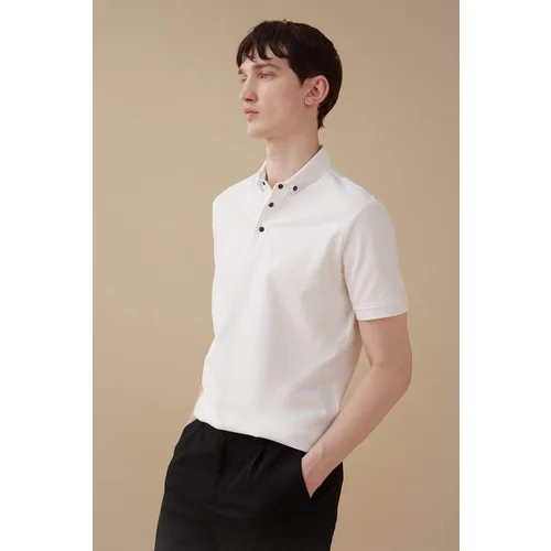 Defacto Slim Fit Polo Neck Basic Short Sleeve Cotton Combed T-Shirt