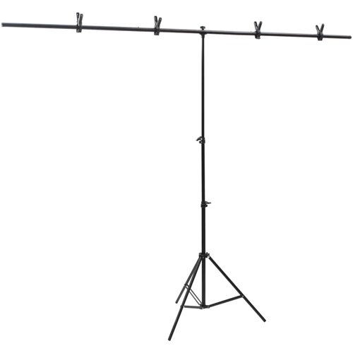 vidaXL Stalak za pozadinu u obliku slova T crni 201x60x(70-200) cm Cijene