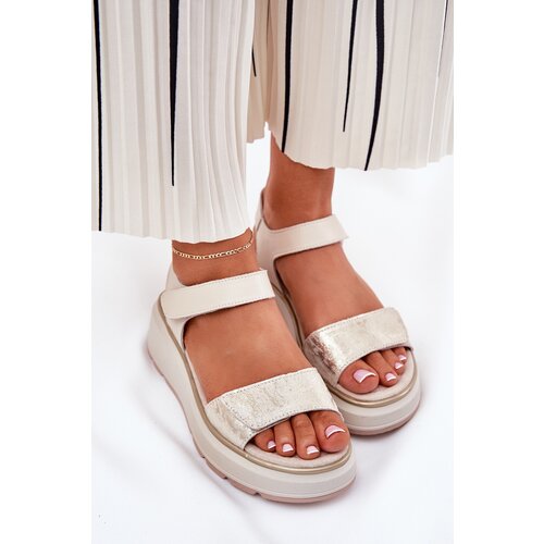 S. BARSKI Women's Wedge and Platform Sandals with Decorations S.Barski HY056 Beige Cene