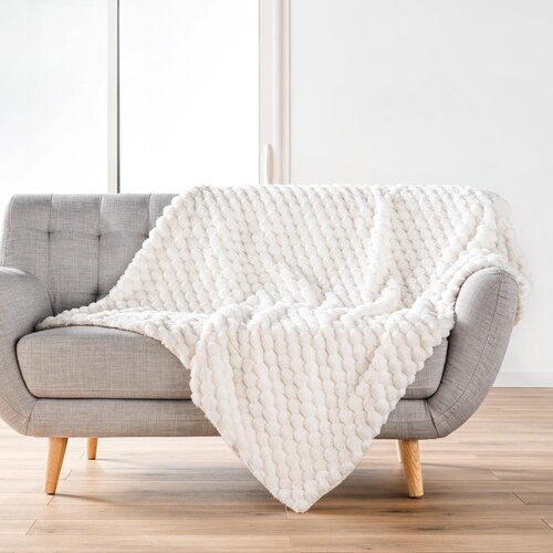 Douceur d int&amp;eacute;rieur Kremno bela odeja iz mikropli&amp;scaron;a 180x220 cm Frosty &amp;ndash; Slike