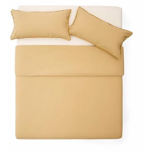Kave Home Gorčično rumena posteljnina za zakonsko posteljo/podaljšana iz bombažnega perkala 240x220 cm Sifinia –