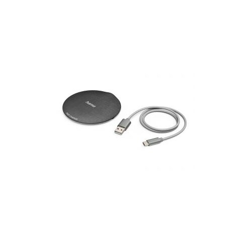 Wireless punjač HAMA QI-FC10 metalni, crni 10W Slike