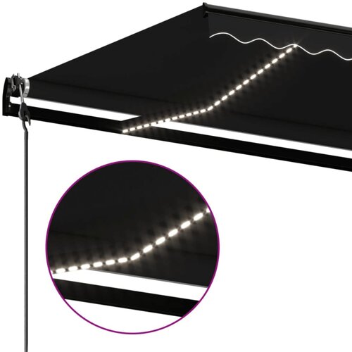  Automatska tenda sa senzorom za vjetar LED 450x350 cm antracit Slike