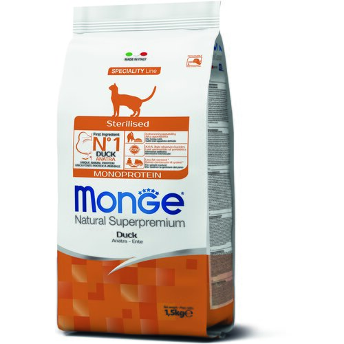 Monge suva hrana za sterilisane mačke sa ukusom pačetine adult monoprotein 1.5 kg Cene