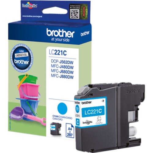Brother LC221C Cyan kartu&amp;scaron;a s črnilom, (21734963) Slike