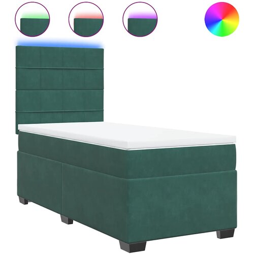 Maison Chic Box spring postelja - Vzmetna postelja z vzmetnico temno zelen 90x190 cm žamet SL17272, (21895247) Cene