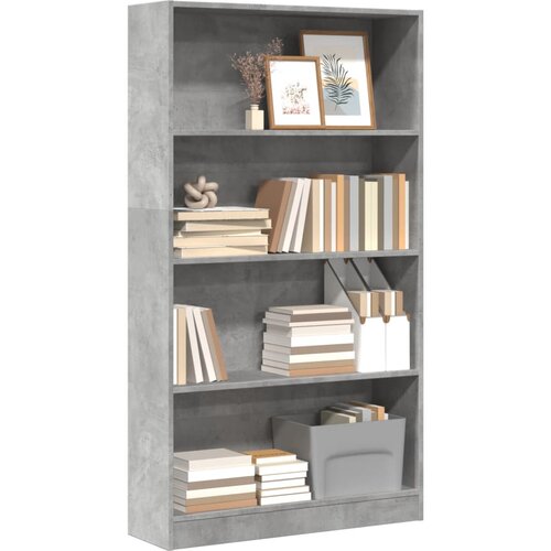 VidaXL Regal za knjige boja betona 80x24x143 cm konstruirano drvo Slike