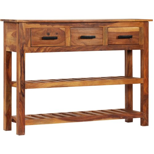 VidaXL Komoda s 3 predali 110x30x80 cm trden akacijev les Slike