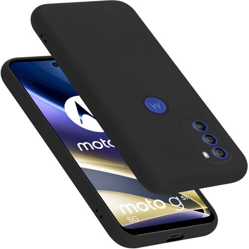Cadorabo Ohi&scaron;je je združljivo z Motorola MOTO G51 5G in tekoča črna barva - Za&scaron;čitni ovitek iz prožnega silikona TPU, (20860497) Cene
