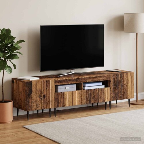  3-dijelni LED TV kabinet ZWOLLE Staro drvo Konstruirano drvo Slike