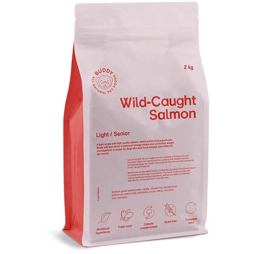Buddy Pet Foods Wild-Caught Salmon - hrana za starije i manje aktivne pse sa lososom (2kg, 12kg) 2kg Slike