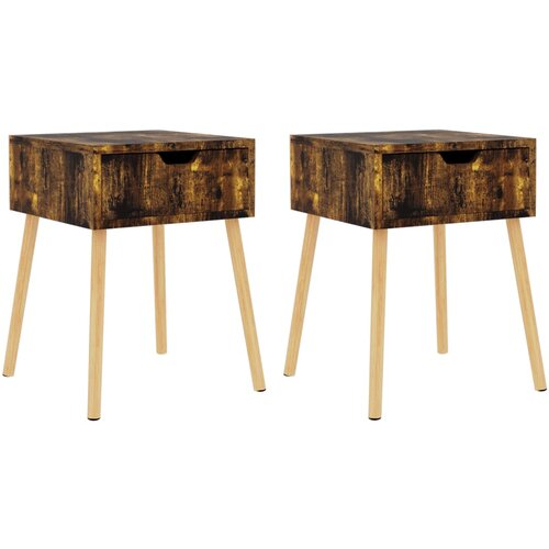 Maison Chic Dvo delni komplet Nočne omarice - Nočne mize dimljeni hrast 40x40x56 cm inženirski les, (21688717) Slike