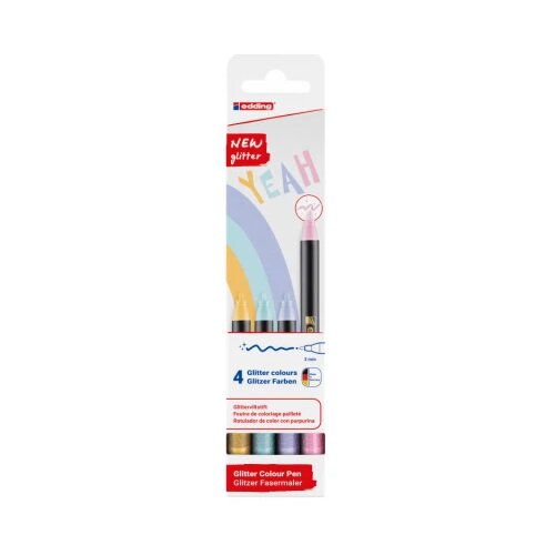  Flomasteri E-1200 1-3mm glitter , set 1/4 pastelne boje Edding sortirano Slike