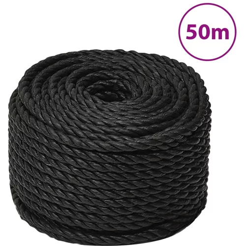 vidaXL Delovna vrv črna 12 mm 50 m polipropilen