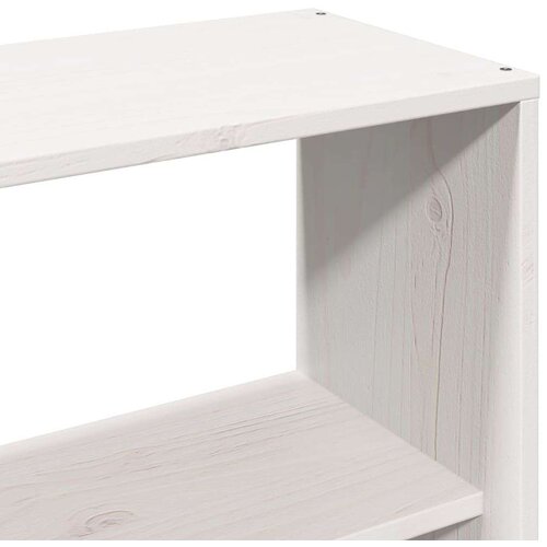 VidaXL Krevet s regalom za knjige bez madraca bijeli 160x200cm od drva Slike