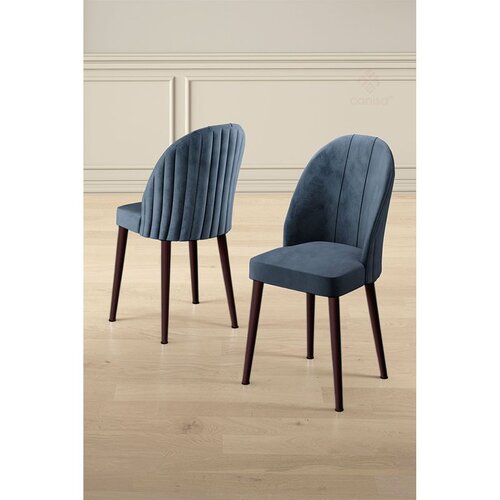 Hanah home set trpezarijskih stolica Mara 8 kom, antracit tkanina Babyface, braon metalne noge Cene