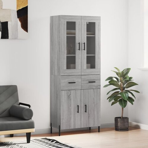 vidaXL Visoka komoda siva sonome 69 5x34x180 cm od konstruiranog drva Cijene