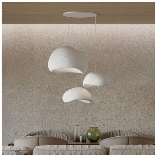 Brilagi Luster na sajli WABI SABI, 3xE27/40W/230V, prečnik 76 cm, bela Slike