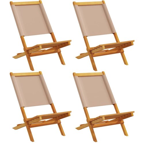 Maison Chic Zložljivi Vrtni Stoli - Stol za vrti 4 kosi taupe blago in trden les JS2885, (21876140) Slike