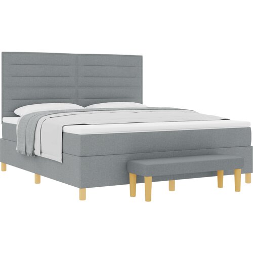 vidaXL Box spring krevet Svijetlo siva 180 x 200 cm tkanina Cijene