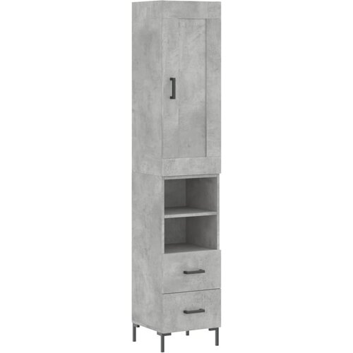 Maison Chic Visoka omara - Komoda - Predalnik betonsko siva 34,5x34x180 cm inženirski les, (21722058) Cene