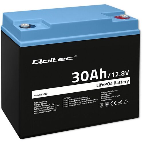 Qoltec Battery LiFePO4 12.8V 30Ah 384Wh w /BMS Cijene
