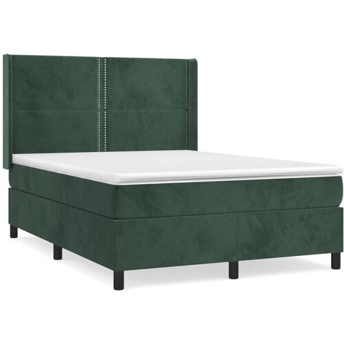 Maison Chic Box spring postelja - Vzmetna postelja z vzmetnico temno zelen 140x190 cm žamet SL3583, (21901466) Cene