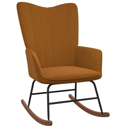  Stolica za ljuljanje smeđa baršunasta
