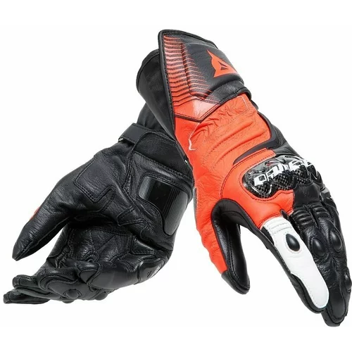 Dainese Carbon 4 Long Black/Fluo Red/White M Rukavice
