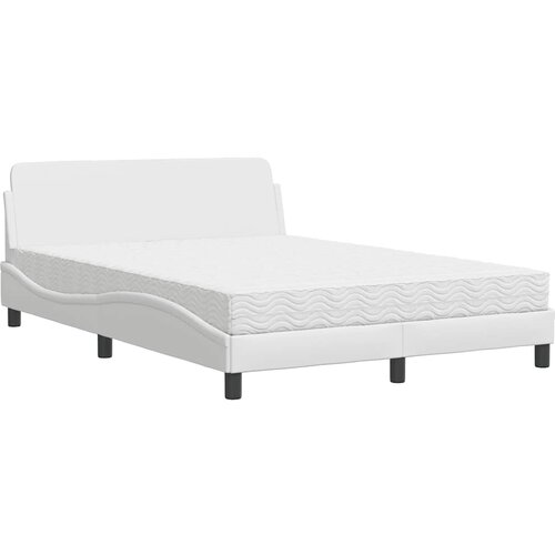  Krevet s madracem Dover bijeli 120 x 200 cm od umjetne kože Slike