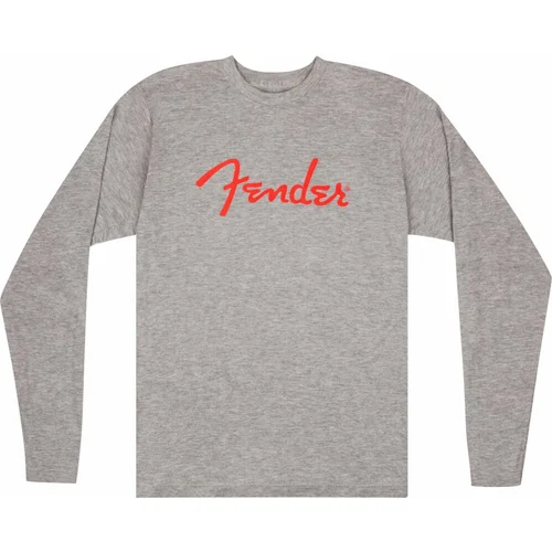 Fender majica Spaghetti Logo LS S Heather Gray