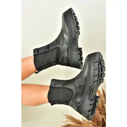 Fox Shoes Black Fabric Parachute Fabric Women's Boots