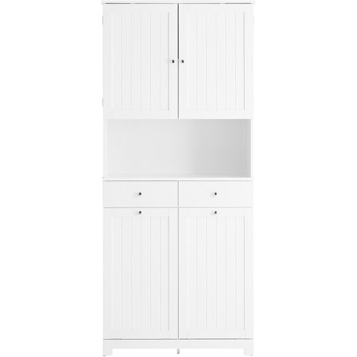 SoBuy Perilni ko&scaron; z 2 predaloma Bela 78x38x180.5cm Sodobno BZR215-W, (5000092646) Cene