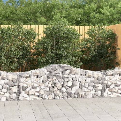 vidaXL obokana gabionska košara 3 kosi 200x50x60/80cm pocinkano železo Cene