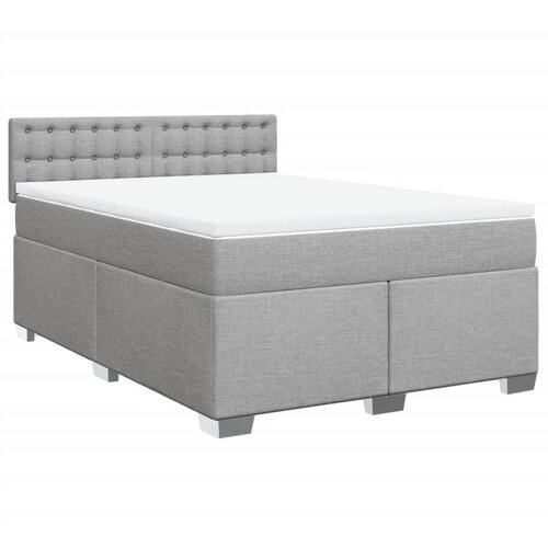vidaXL box spring postelja z vzmetnico svetlo siva 160x200 cm žamet, (21305855) Cene