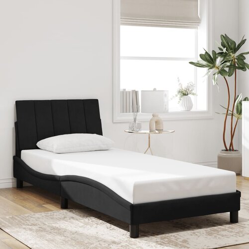 Furnova Posteljni okvir z vzglavjem črn 90x190 cm žamet, (21935814) Slike