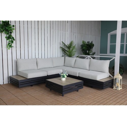 Rojaplast Siva aluminijasta vrtna garnitura za 5 oseb New York &amp;ndash; Slike
