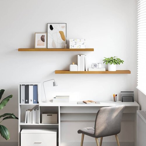  Polica na zidu 2 pcs Bež 120 x 23,5 x 4 cm Konstruirano drvo Slike