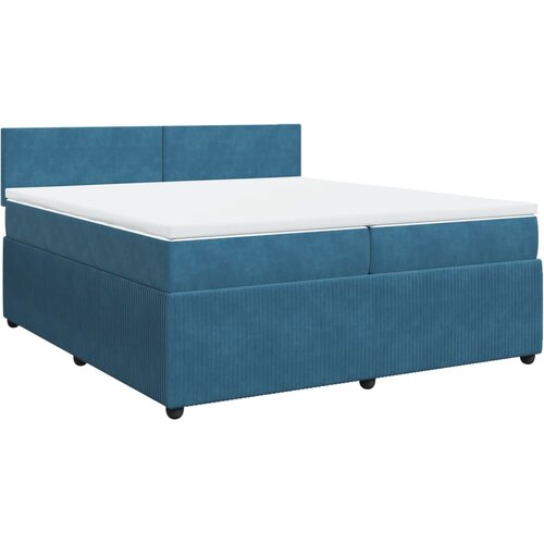 VidaXL Box spring postelja z vzmetnico modra 200x200 cm žamet, (21310788) Slike