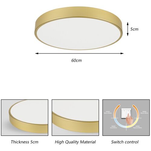  Brilagi - LED plafonska lampa POOL LED/60W/230V 3000/4500/6000K prečnik 60 cm zlatna Slike