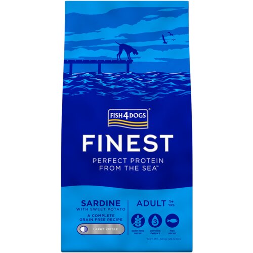 Fish4Dogs Finest Cornish Sardine&Sweet potato, Large kibble - velike granule, sardina i batat 12 kg Cijene