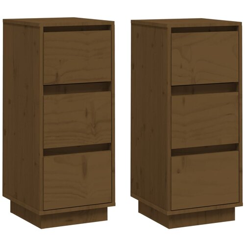 Maison Chic Komoda - Predalnik 2 kosa medeno rjava 32x34x75 cm trdna borovina, (21719216) Cene