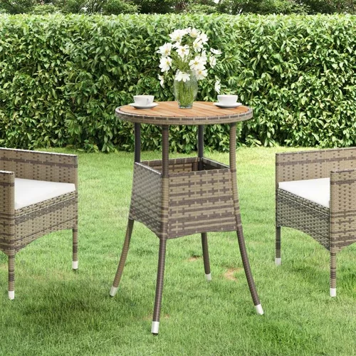  Vrtni stol Ø 60 x 75 cm od bagremovog drva i poliratana sivi