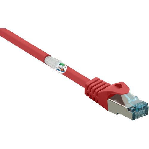 Renkforce RF-5043974 RJ45 omrežni kabel\, Patch kabel CAT 6a S/FTP 0.25 m rdeča ognjevaren 1 kos, (20419492) Cene